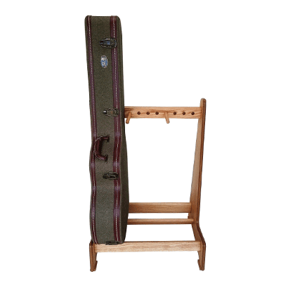 Handmade Multiple Guitar Case Storage Stand in Real Oak Wood. View our range of Retro style stands at www.stand-made.co.uk